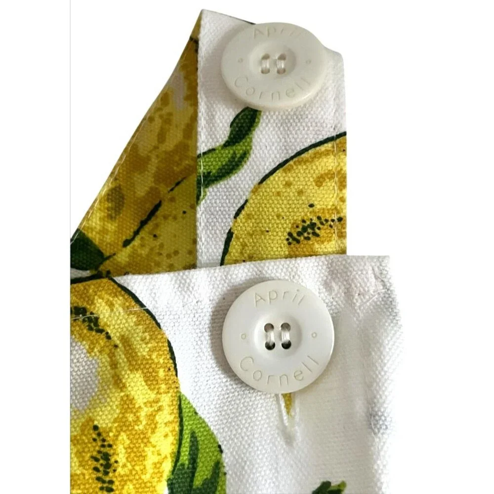 April Cornell Lemons Lemon Apron French Country 100% Cotton Yellow White